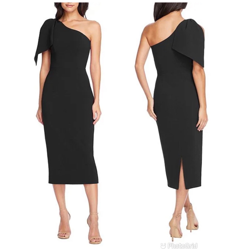 NWT Dress the Population Black One Shoulder Dress